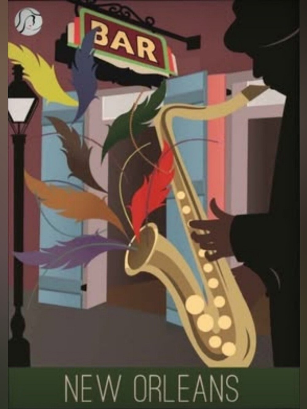 Vintage Travel Poster New Orleans Illustration